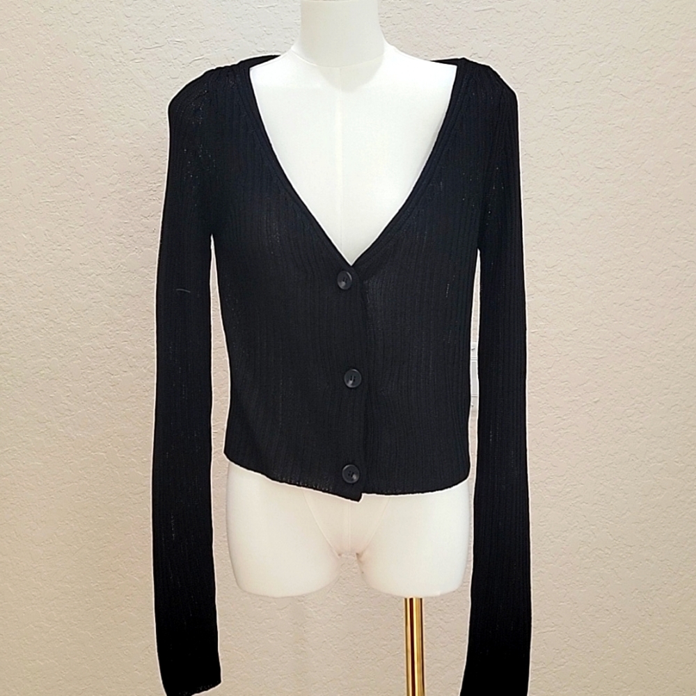 NWT Free People Black Lightweight Sweater Type Top - Size Small
